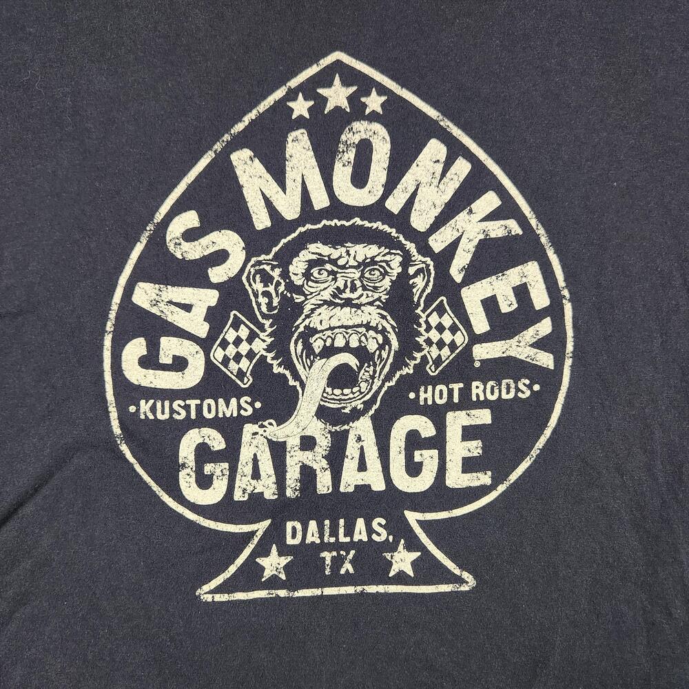 Gas Monkey Garage Shirt Mens 2XL Black Spade Logo Hot Rod Graphic Dallas TX